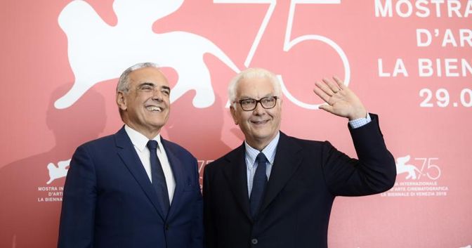 Il direttore Alberto Barbera (a sinistra) e il presidente della Biennale, Paolo Baratta (Afp)