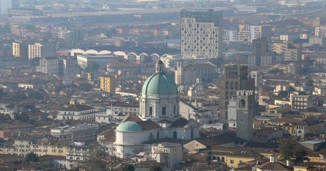 Brescia, citta' vista dalla collina