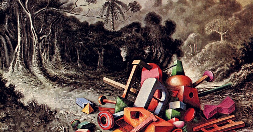 Natura e artificio.  Alberto Savinio, «Oggetti nella foresta», 1927
