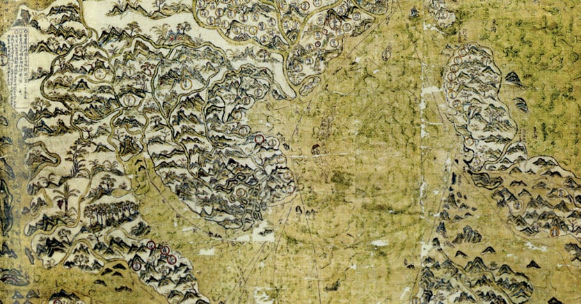La Mappa di John Selden, inchiostro su carta, Tarda dinastia  Ming (1624), Oxford,  Bodleian  Library