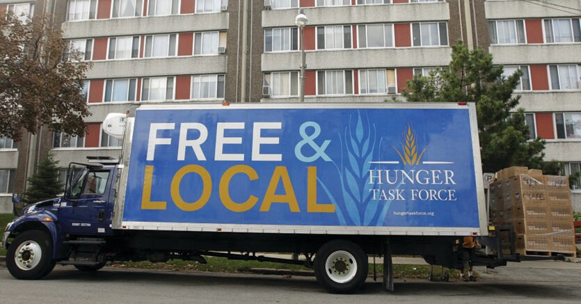 «Task force fame». Uno dei camion di un programma che assiste i poveri di Milwaukee che hanno problemi a trovare da mangiare