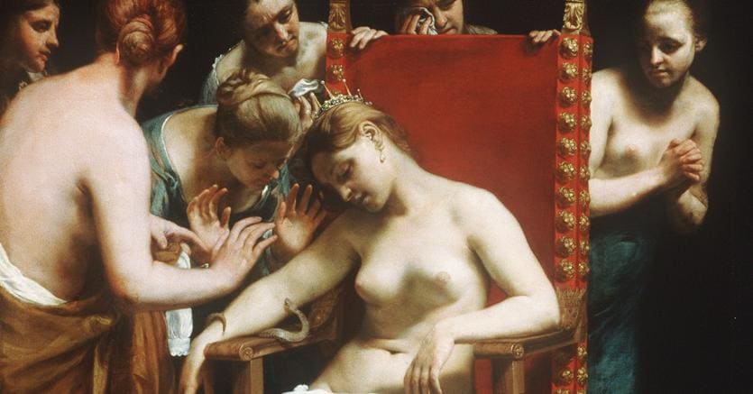 Il suicidio di cleopatra. Un quadro di Guido Cagnacci del 1660 circa