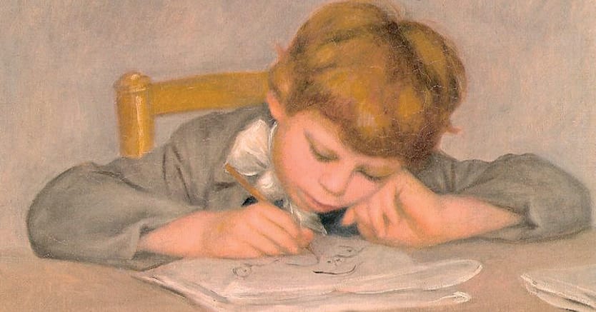 Alla scrivania. «Jean Renoir», Pierre-Auguste Renoir, 1899
