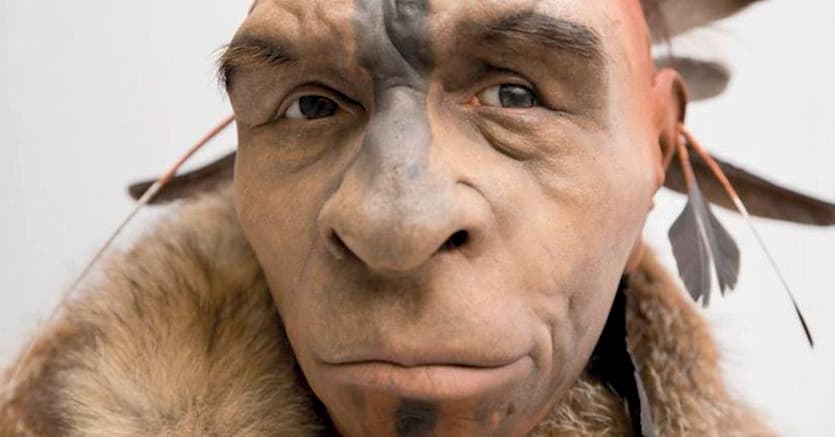 Ominide. Riproduzione di un Neandertal nell'ambito della mostra «Estinzioni» al Muse di Trento