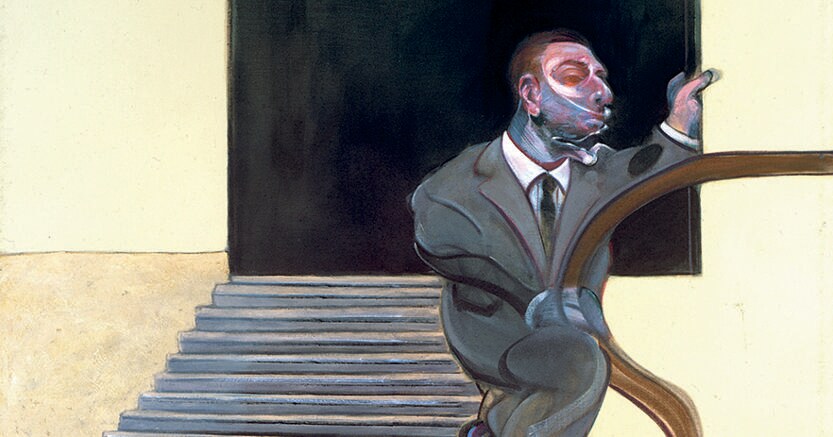 Francis Bacon. «Ritratto d'uomo che  scende le scale», 1972, collezione privata