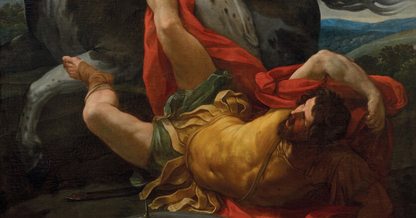 Capolavoro ritrovato. Guido Reni, Saulo cade da cavallo. Il dipinto, dimenticato in un andito, era appartenuto alla famiglia di Gregorio XV Ludovisi 