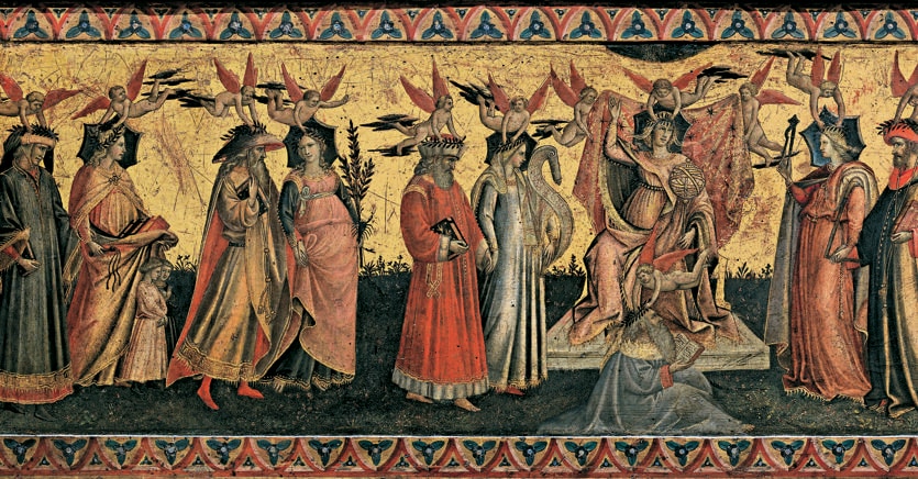 Giovanni  dal Ponte. In alto, «Allegoria delle sette arti liberali» (pannello  di cassone), 1430 circa, Madrid, Prado.