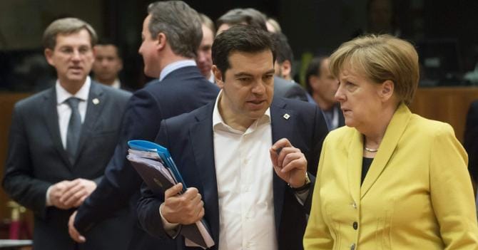 Alexis Tsipras e Angela Merkel (Afp)