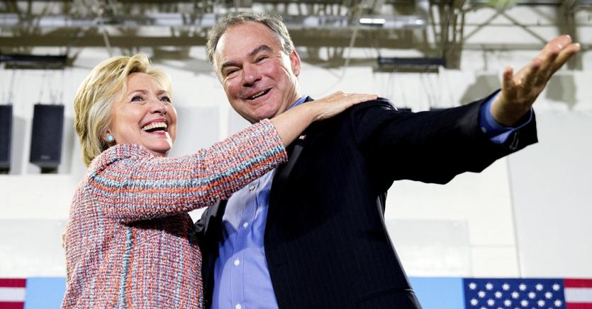 Hillary Clinton e Tim Kaine (Ap)