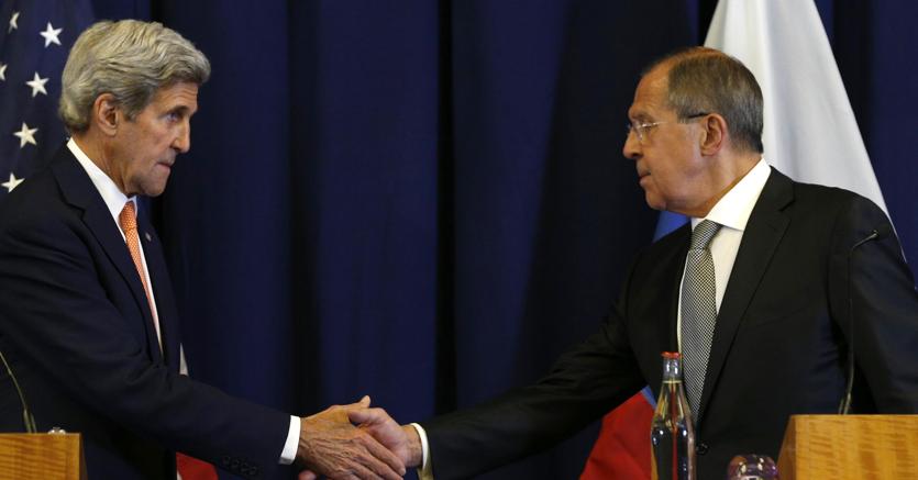 L’americano John Kerry e il russo SErgej Lavrov ieri a Ginevra