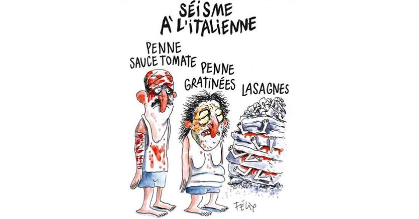 La vignetta sul terremoto pubblicata da Charlie Hebdo