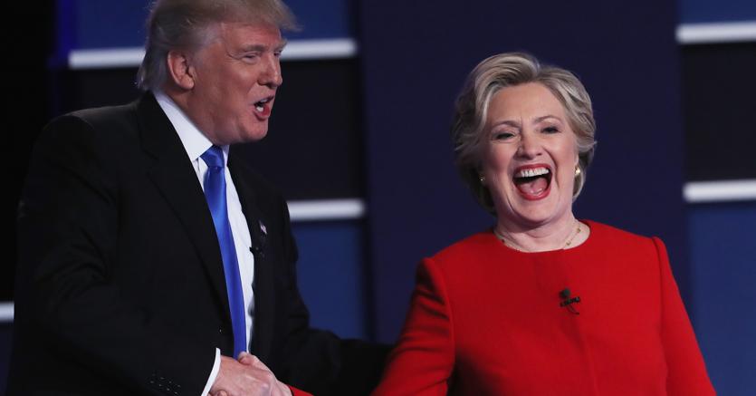 Donald Trump e Hillary Clinton durante il faccia a faccia. (Afp)