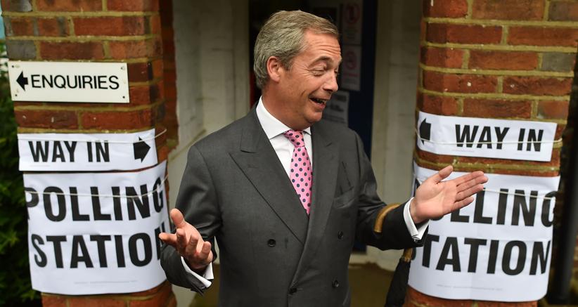 L’ex leader di Ukip Nigel Farage, dopo il voto di giugno che ha visto il partito independentista trainare il successo di Brexit