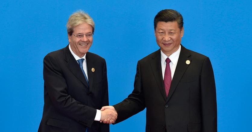Il premier Paolo Gentiloni e il presidente cinese Xi Jingpin