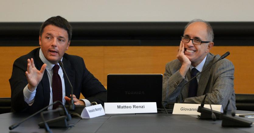 Matteo Renzi e Giovanni Azzone (Imagoeconomica)