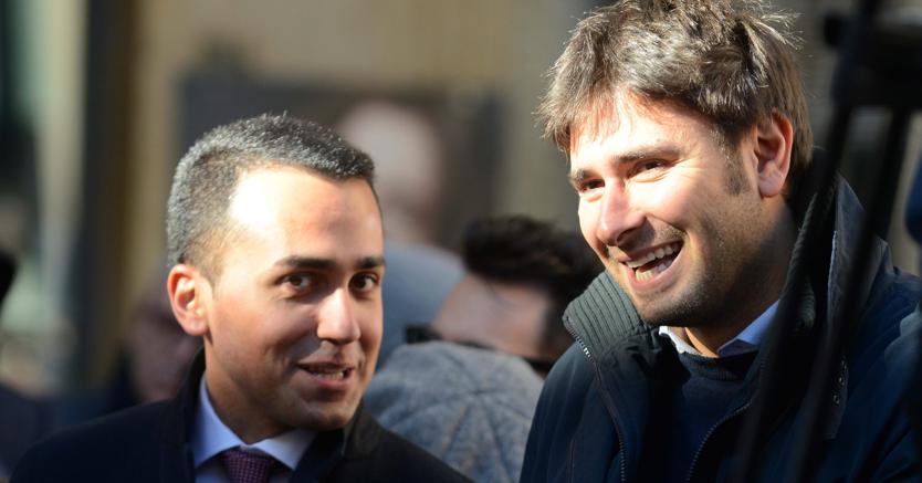 Luigi Di Maio (a sinistra) e Alessandro Di Battista del Movimento 5 Stelle (Agf)