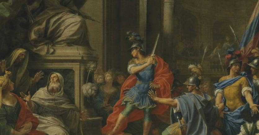 Donato CretiAlexander Cutting the Gordian Knot Oil on canvas, 125,5 x 164 cm. Estimate: 250.000 - 350.000 £ Price realised: 410.500 £
