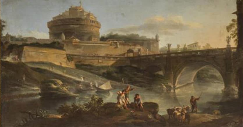 Wannenes una luminosa tela del XVIII secolo di Andrea Locatelli raffigurante La Veduta del Tevere e Castel Sant'Angelo esitata a 148.800 euro
