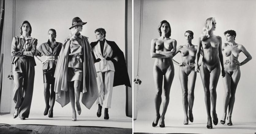 Sotheby's una fotografia di Helmut Newton, Sie Kommen (Dressed) and Sie Kommen (Naked), stimata 150-250mila dollari, è stata aggiudicata a 670mila