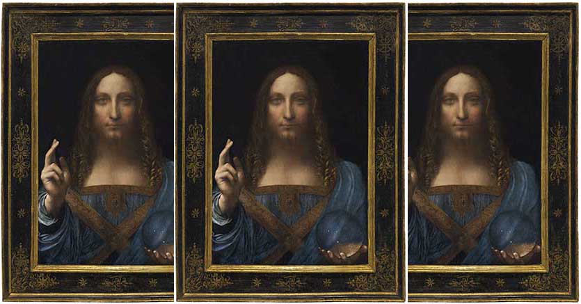 Salvator Mundi, Leonardo da Vinci (1452-1519), oil on panel, 65,7 x 45,7, Estimate in the region of 100 million $ 