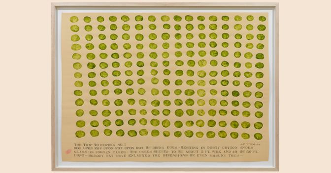 , 1970 di William T. Wiley, acquarello e inchiostro su carta, 78 × 106 cm, set di sei opere  