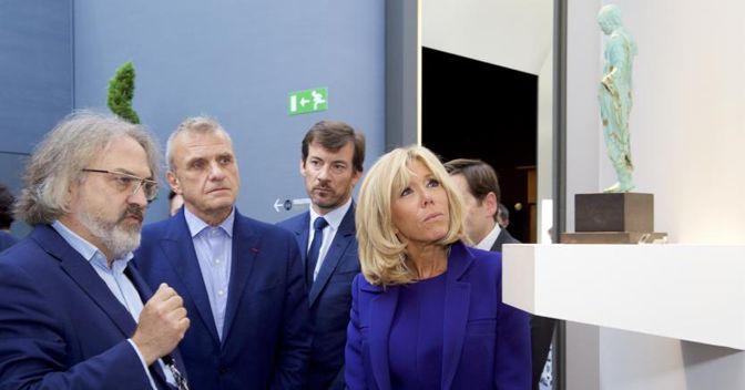 Madame Brigitte Macron in visita allo stand di Cahn nel pomeriggio del 10 settembre 
