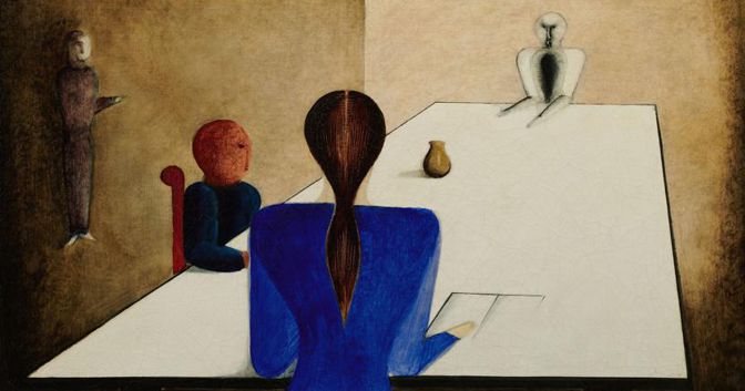 Oskar Schlemmer, Tischgesellschaft (Group at Table), 1923 (est. £1,000,000-1,500,000) 