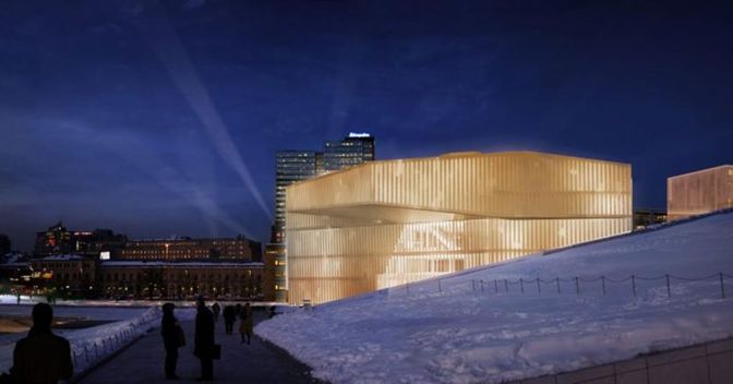 La Deichman Library di Oslo è all'avanguardia, tra l'altro, per l'isolamento acustico (Lund Hagem Arkitekter)