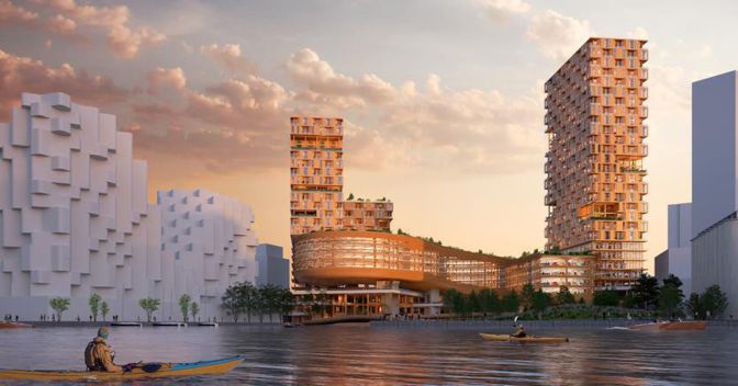 Un rendering di Quayside a Toronto, quartiere smart di Sidewalk Labs, società per l'innovazione urbana di Google 