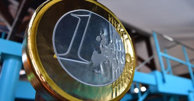A one euro coin cushion at the new Kitsch Museum opened in Bucharest (Afp) 