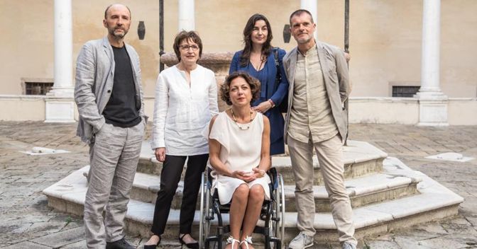 I finalisti del Campiello: Donatella Di Pierantonio,  Mauro Covacich,  Stefano Massini, Laura Pugno  e Alessandra Sarchi  