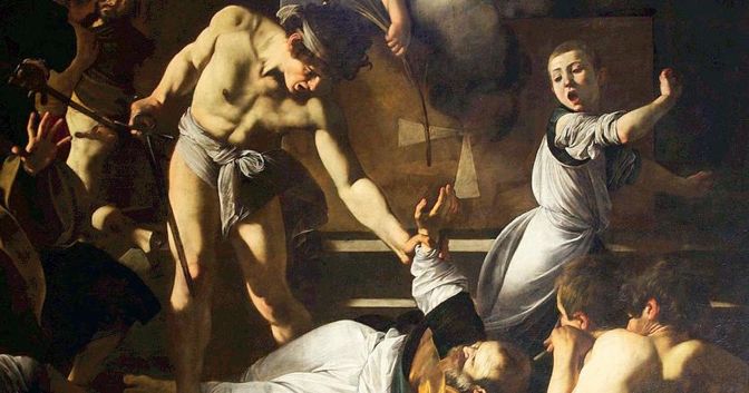 Nel «Martirio di San Matteo», conservato nella chiesa di San Luigi dei Francesi, a Roma, si può vedere un autoritratto di Caravaggio dietro l’assassino, leggermente a sinistra in secondo piano 