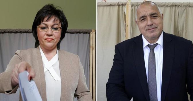 A sinistra  la candidata socialista Kornelia Ninova sfida il premier uscente Boiko Borisov  