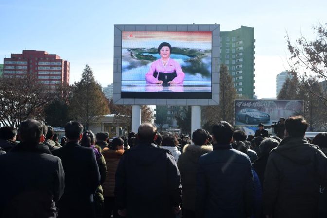 L’annuncio del lancio del missule a Pyongyang 