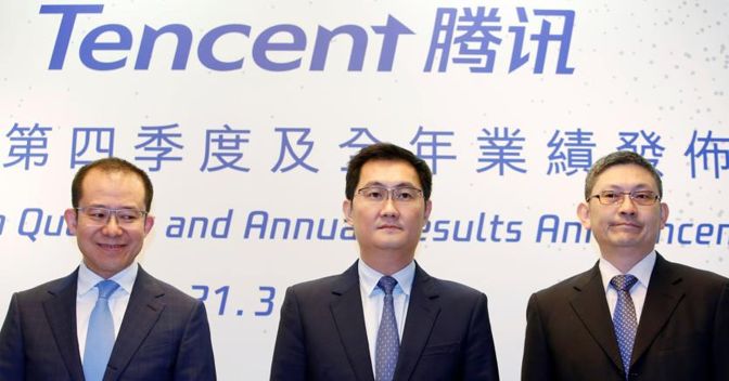 Martin Lau,  Pony Ma e John Lo (Reuters) 