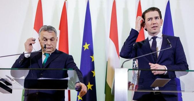 L’ungherese Viktor Orban e l’austriaco Sebastian Kurz a Budapest  