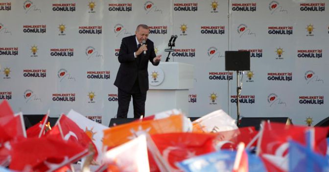 Un comizio elettorale del presidente Recep Tayyip Erdogan a Diyarbakir 