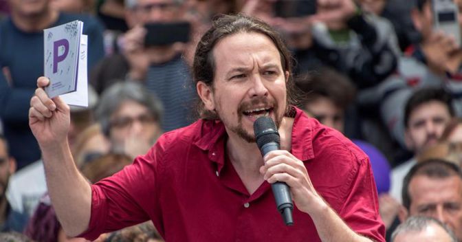 Il leader di Podemos, Pablo Iglesias (Epa) 
