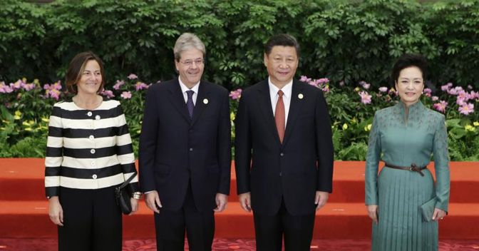 Il premier Gentiloni con il presidente cinese Xi Jinping 