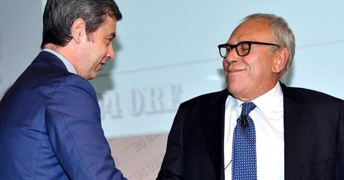 Il ministro della Giustizia Andrea Orlando  e il procuratore capo di Milano Francesco Greco (Ansa) 