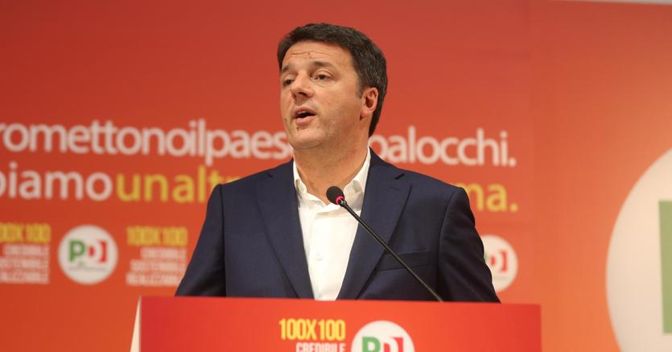 Matteo Rebzi presenta il programma del  Pd all'Opificio Golinelli a Bologna (Ansa) 