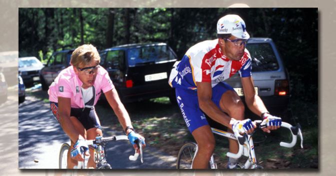 Evgeni Berzin e Miguel Indurain al Giro d’Italia del 1994 
