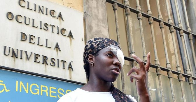Daisy Osakue, la giovane atleta di origine nigeriana ferita ad un occhio da un uovo (Ansa) 