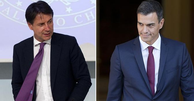 Giuseppe Conte e Pedro Sanchez 