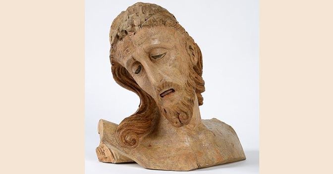 Ambito veneziano (?), Testa di crocifisso gotico doloroso, XIV secolo 