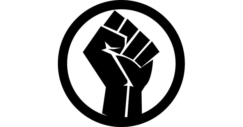 Black lives matter fist logotyp