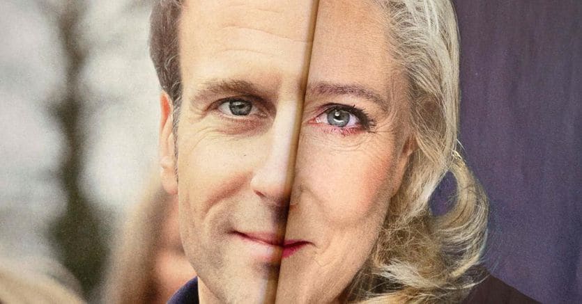 Eleições na França e Macron na liderança.  Votando com Le Pen
