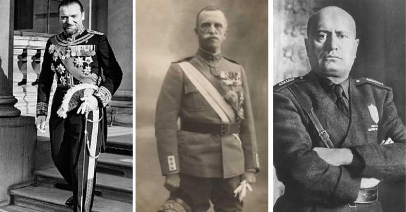 Grandi, King Vittorio Emanuele, the Duce and the caricatural reductions of “The Long Night”