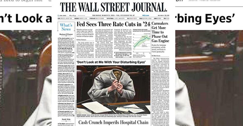 Melons with his head in his jacket on the WSJ.  The Prime Minister: «I covered my face with irony, I didn’t want to intimidate»