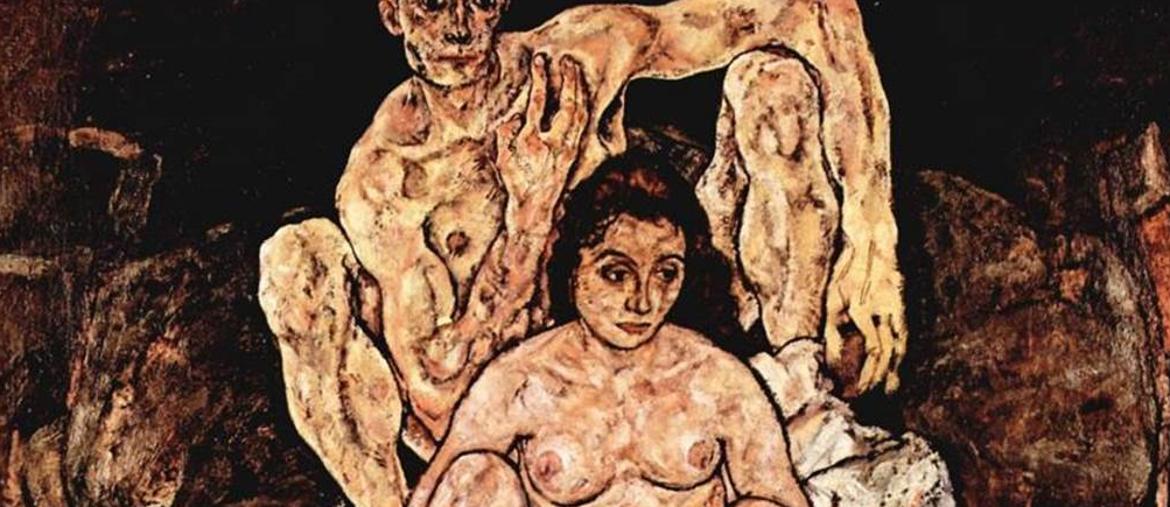 L'ultimo dipinto. Ne “La famiglia” Egon Schiele immagina la famiglia che avrebbe avuto di lì a poco. In realtà la moglie Edith morirà per l'influenza spagnola prima di dare alla luce il bambino. Lui la a seguirà nella tomba appena tre giorni dopo